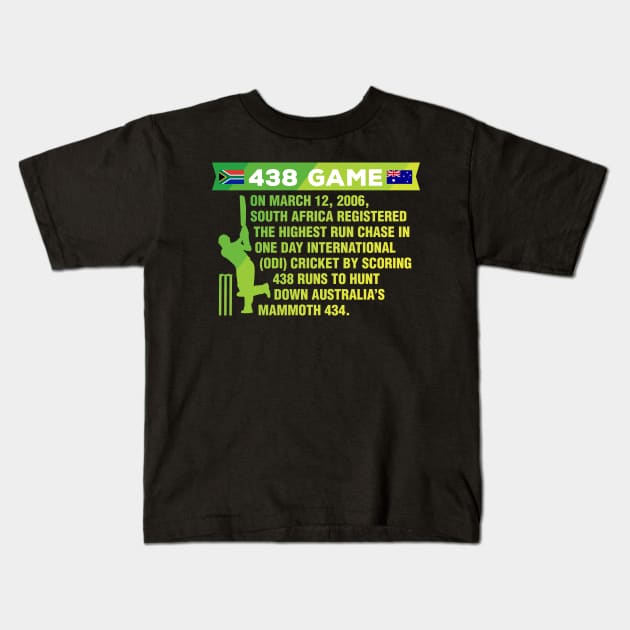 South Africa Cricket Protea 438 Game Nostalgia Braai Kids T-Shirt by BraaiNinja